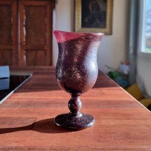 Murano Pulegoso fizzy bubble crystal, goblet drinking glass