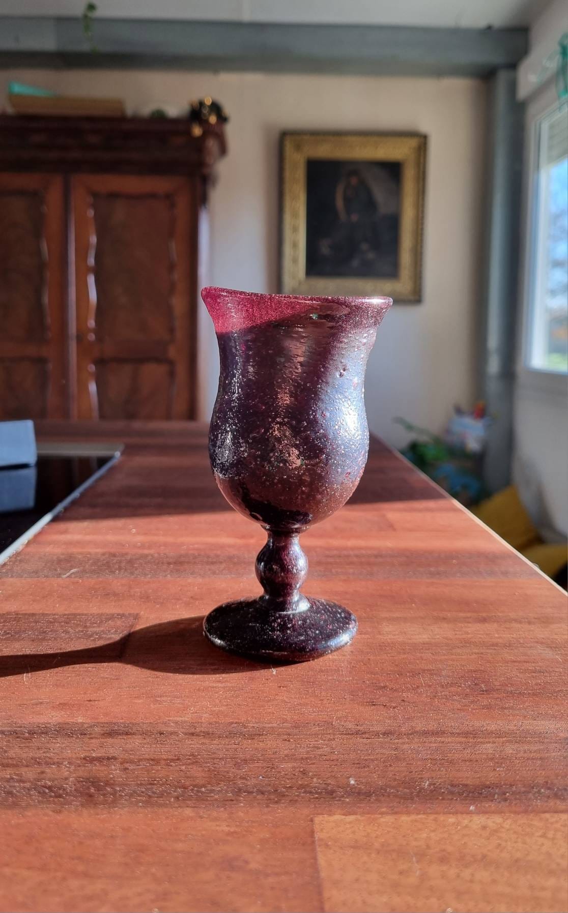 Murano Pulegoso fizzy bubble crystal, goblet drinking glass