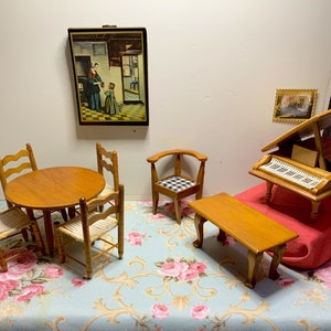 Handmade Wooden Dollhouse Furniture (c. 1966)