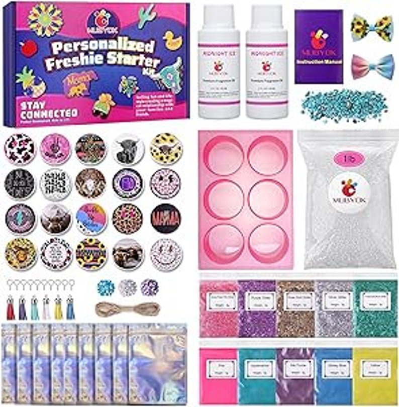 Car Freshies Supplies Starter Kit, 1LB Unscented Aroma Beads, 4 Oz