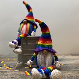 Pride Gnome Crochet Pattern, Rainbow Pride Amigurumi Gnome Pattern, Summer June Crochet