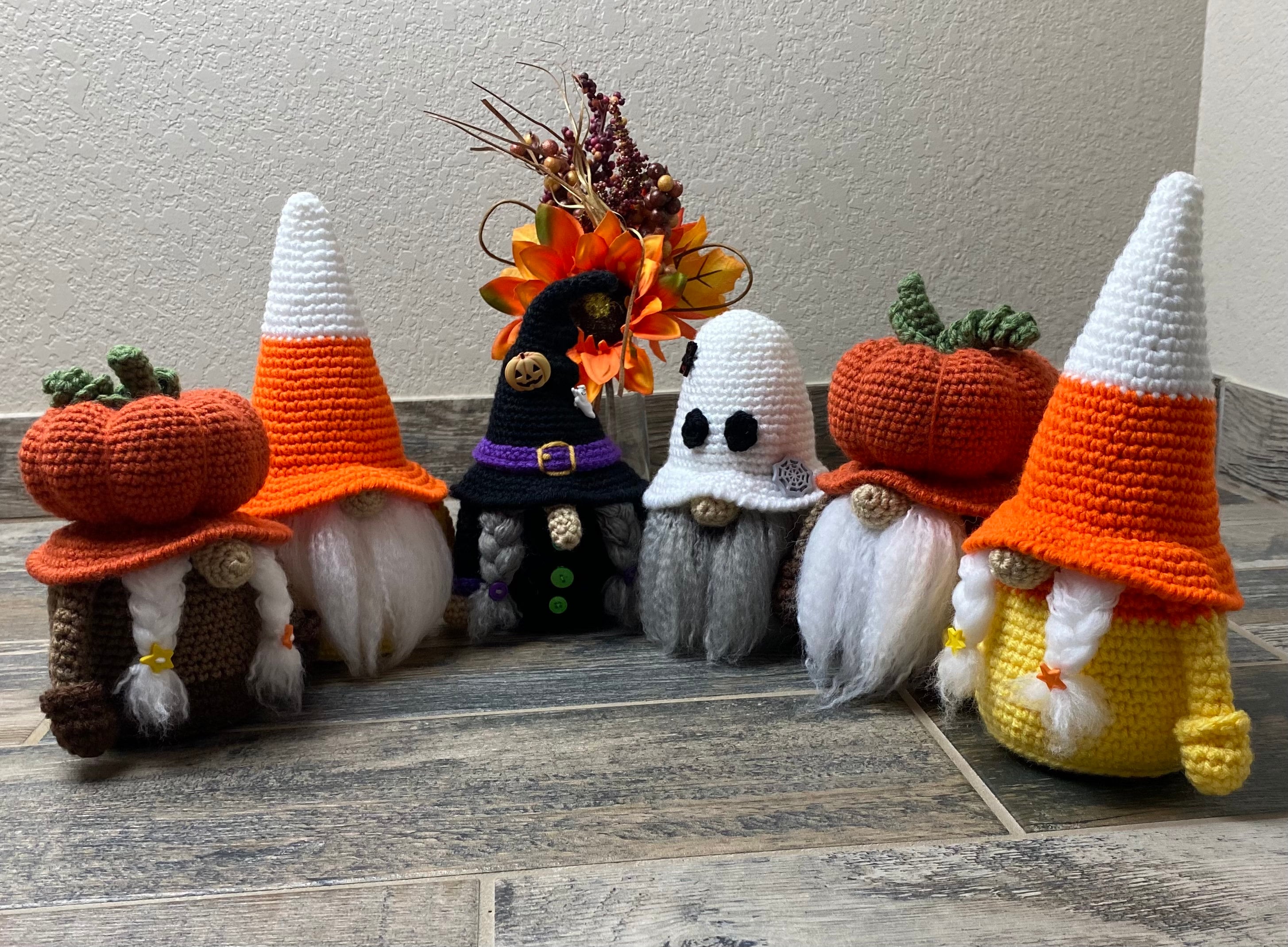 Halloween Crochet Pattern Gnome Amigurumi Bundle Pumpkin, Witch, Candy ...