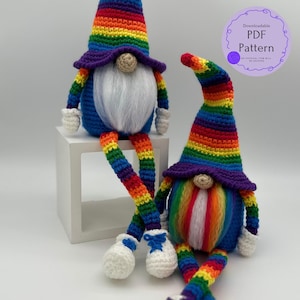 Gehaakt Pride Gnome-amigurumipatroon: regenboogdecor (pdf-patroon)