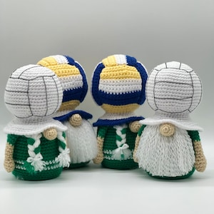 Volleyball Gnome Crochet Pattern – PDF Amigurumi Sports Decor – Team Gift for Coach or Player
