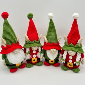 クリスマス かぎ針編み ノーム パターン - クリスマス エルフ ノーム アミグルミ かぎ針編み パターン - クリスマス ホリデー デコレーション - アミグルミ DIY ノーム