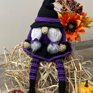 Crochet Pattern Halloween Fall, Crochet Gnome Witch Halloween Fall, Gnome Amigurumi Crochet Patten, Handmade Gift Decoration PDF Instruction