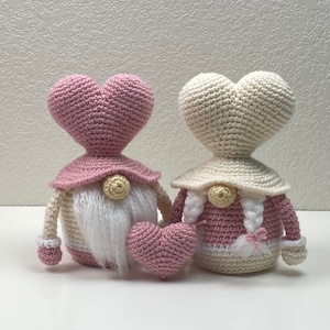 Heart Hat Gnome Amigurumi Pattern - Valentine Crochet Gift - Handmade Valentine’s Gnome Decor - PDF Download Crochet Pattern