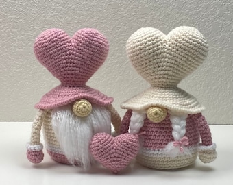 Valentine’s Day Crochet Pattern, Heart Valentine Gnome Amigurumi Crochet Pattern, Handmade Gift Decoration Instruction PDF