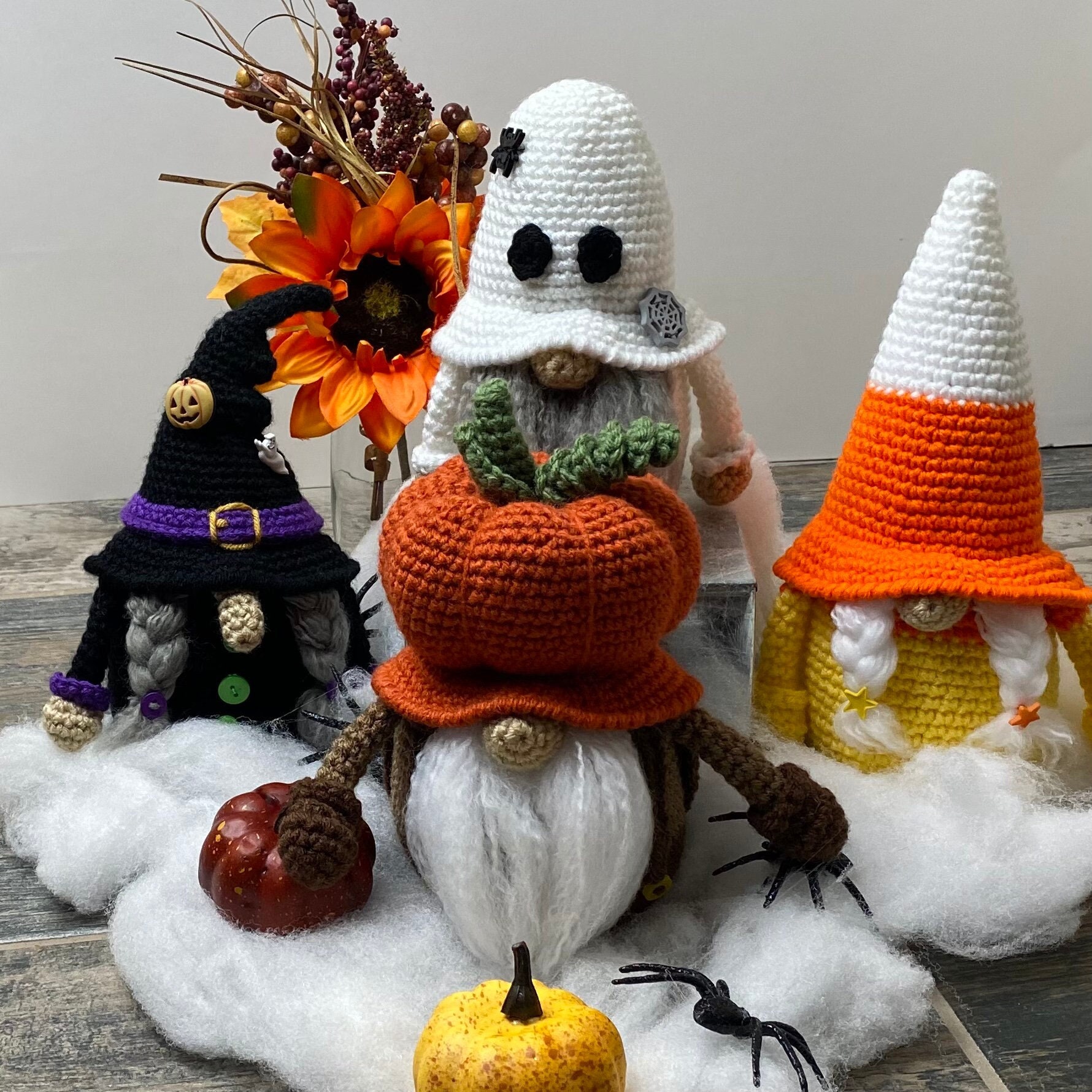 Halloween Crochet Pattern Gnome Amigurumi Bundle Pumpkin, Witch, Candy ...