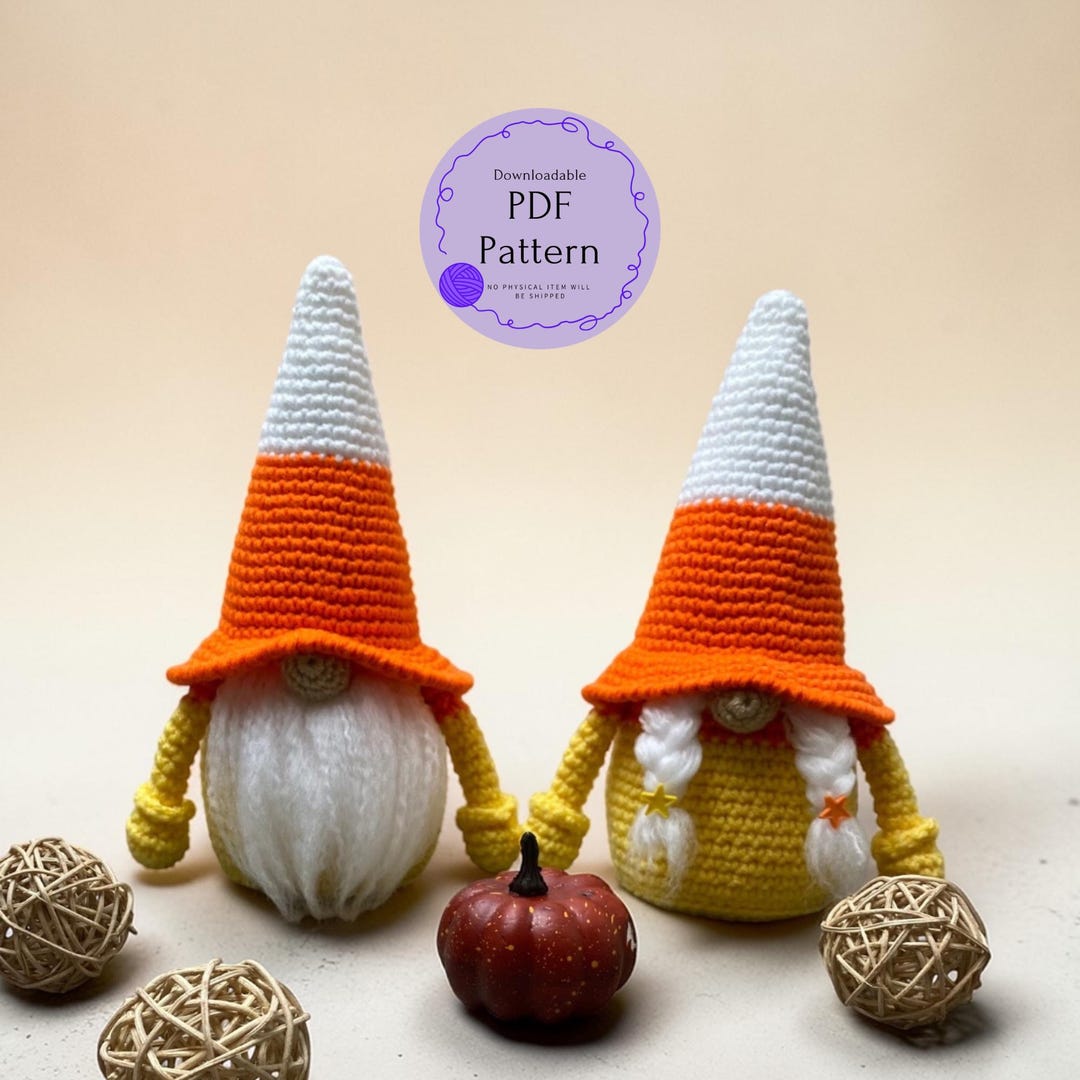 Crochet Candy Corn Gnome Pattern: Halloween Fall Amigurumi (PDF Pattern ...