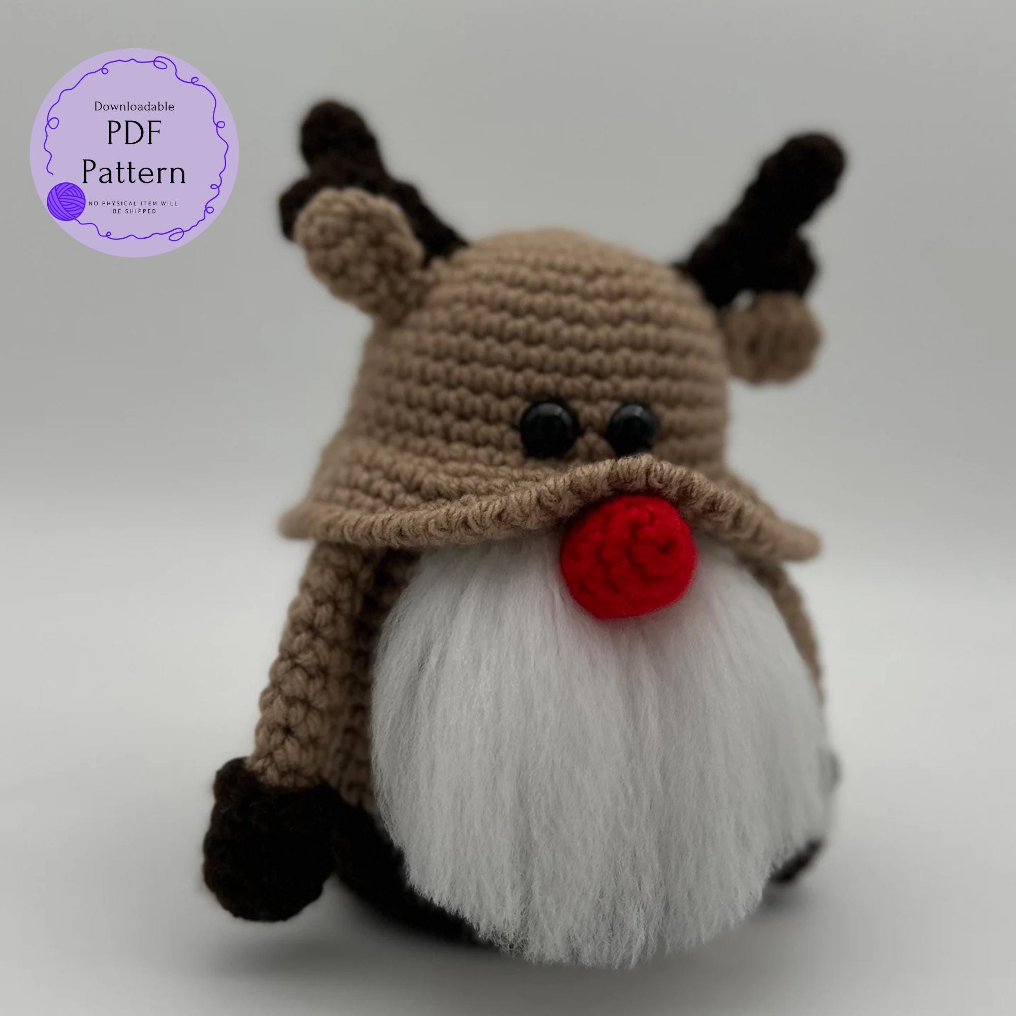 Reindeer Christmas Gnome Crochet Pattern