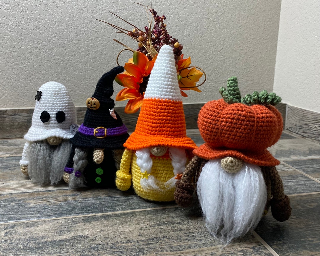 Halloween Crochet Pattern Gnome Amigurumi Bundle Pumpkin, Witch, Candy ...