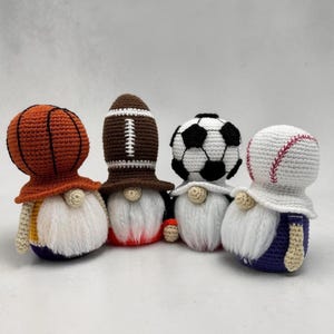 Crochet Gnome Amigurumi Patterns Bundle - for Football, Soccer, Basketball, Baseball Fans (PDF Download)