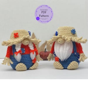 Crochet Pattern Fall Gnome, Crochet Gnome Amigurumi Scarecrow Pattern, Handmade Fall Decoration Gift Instructions PDF