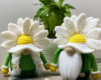 Spring Daisy Gnome Crochet Pattern PDF, Amigurumi Garden, DIY Craft (Download)