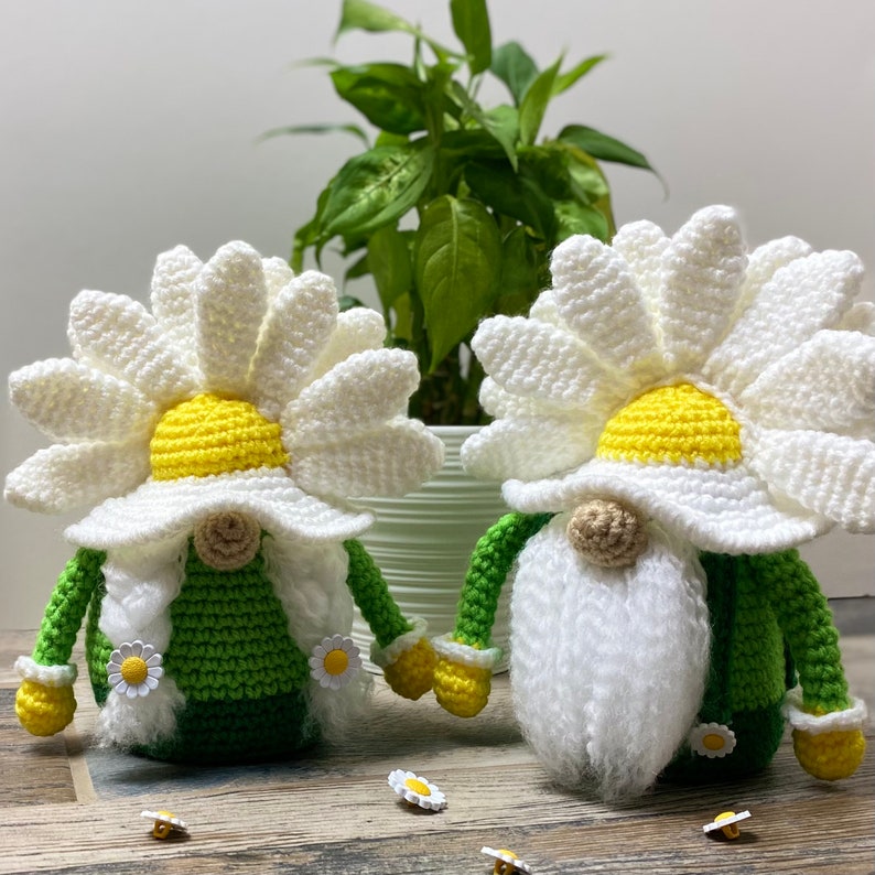 Crochet Gnome Pattern Daisy Flower Gnome Amigurumi Spring Etsy
