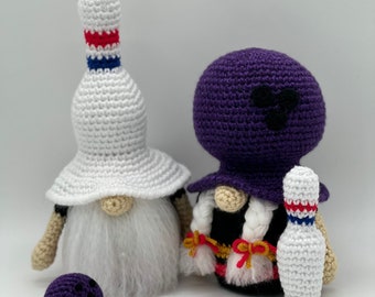 Crochet Pattern, Gnome Crochet Pattern, Bowling Ball Pin Crochet Gnome Patterns, Amigurumi Crochet