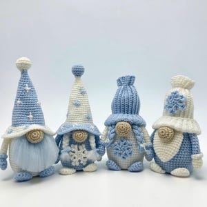 Crochet Pattern Gnome Amigurumi, Winter Snowflake Christmas Decoration, Winter Crafts Design