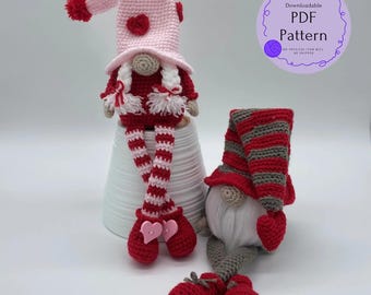 Crochet Valentine Gnome Pattern – Amigurumi Love Gnome (PDF Pattern)