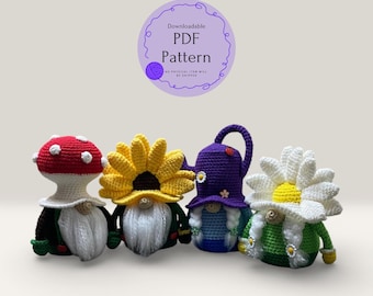 Crochet Gnome Pattern Amigurumi: Spring Garden Collection (PDF Pattern)