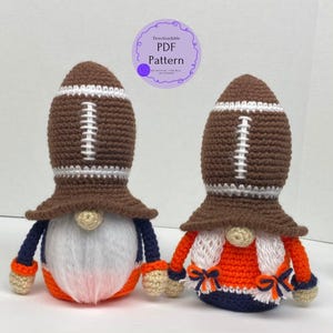 Patron de nain au crochet — Nain de chapeau de football Amigurumi — Idée cadeau déco pour un match de football pour les amateurs de sport (Patron PDF)