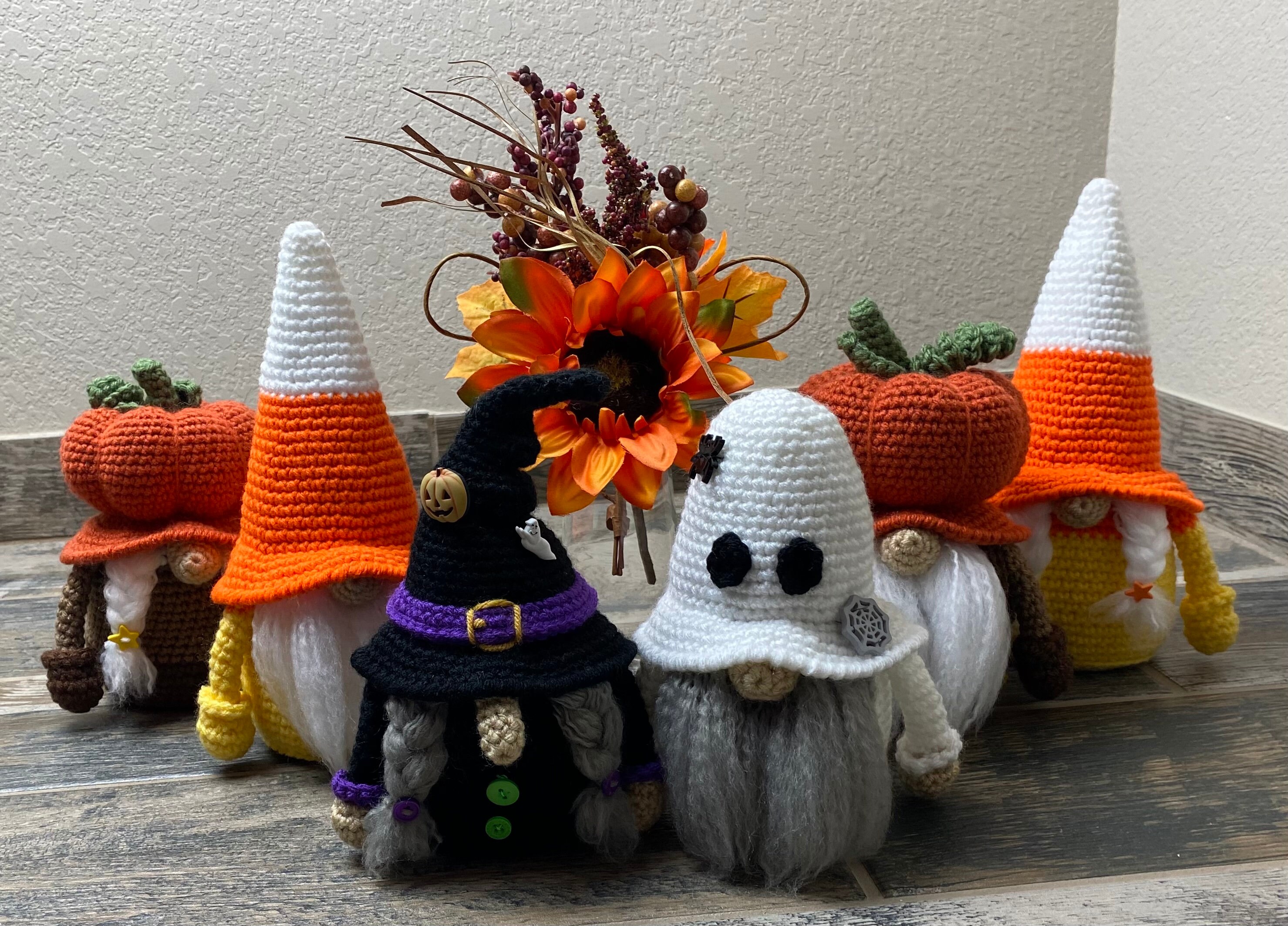 Halloween Crochet Pattern Gnome Amigurumi Bundle Pumpkin, Witch, Candy ...