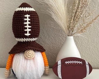 Football Gnome Crochet Amigurumi Pattern PDF, Sports Fan Team Spirit Gift