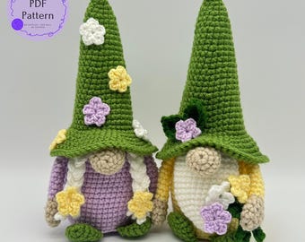 Spring Easter Crochet Gnome Amigurumi Pattern — Handmade Home Decor Mothers Day Gift — Downloadable PDF