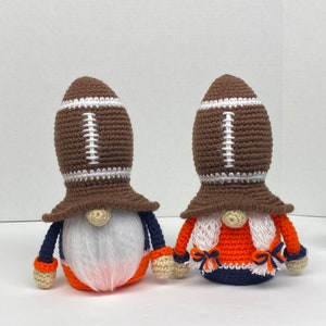 Crochet Gnome Pattern, Football Hat Crochet Amigurumi Gnome Pattern