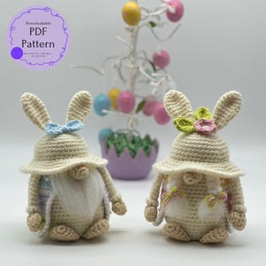 Easter Bunny Gnome Crochet Pattern - Amigurumi Bunny PDF - Easter Crochet Decor - DIY Spring Decoration - Handmade Gift Idea