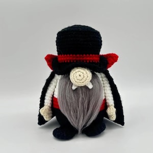 Crochet Vampire Gnome Pattern PDF, Halloween Amigurumi Gnome, Spooky Gothic Decor, Fall Crochet Pattern, DIY Gift Idea