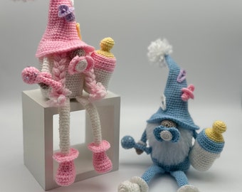 Baby Shower Gender Reveal Crochet Amigurumi Pattern - Handmade Baby Shower Gender Reveal Party Decoration Gift