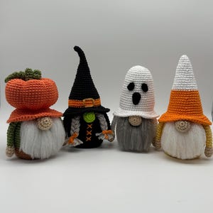 Halloween Gnome Crochet Pattern Bundle,  Amigurumi Fall Patterns, Witch Pumpkin Ghost and Candy Corn Gnomes PDF Download