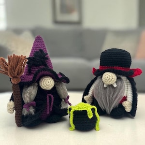 Halloween Gnom Häkelanleitung, Hexe & Vampir Amigurumi, PDF Download