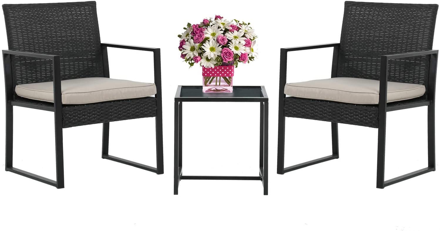 Korb Terrasse Möbel 3 Stück Terrasse Set Stühle Bistro Set | Etsy