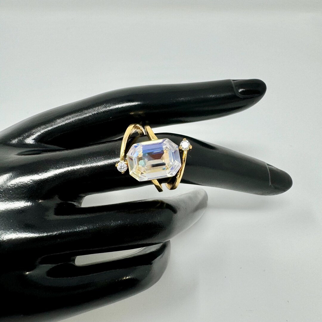 Swarovski Crystal Statement Ring for Women, Elegant Rings, Gold Ring ...