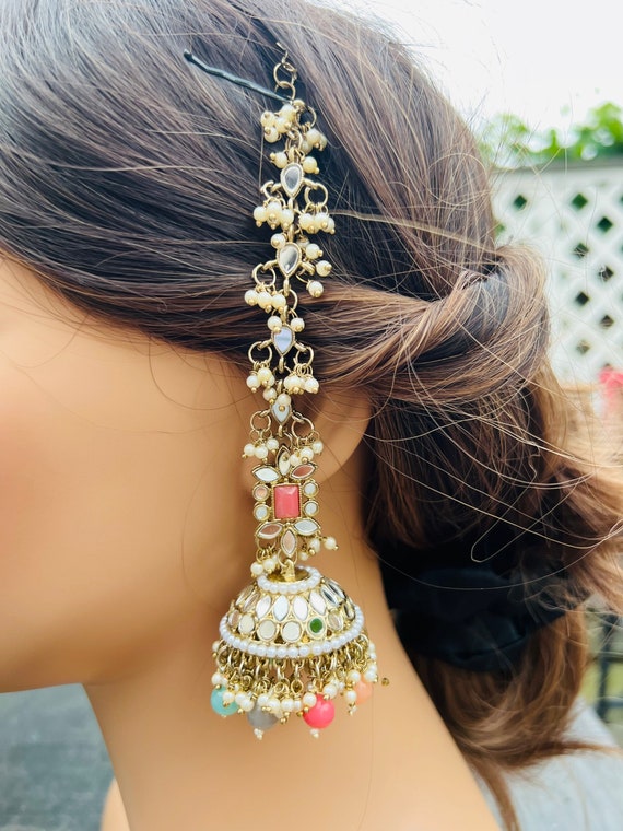 Jhumka Earrings with removable Sahare