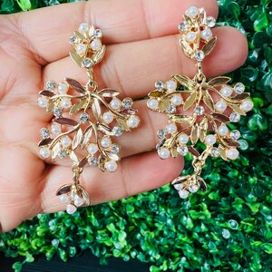 Dangle Earrings/ Metal Leaf Earrings/ Statement Earrings/ Party Wear Earrings