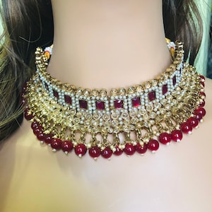 Beautiful choker set / polki choker, earrings and maang tikka set/ sabyasachi jewelry/ pakistani jewelry/ wedding jewelry