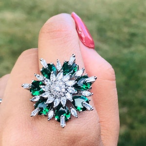 Cz dainty rings for women rings Ad floral design statement rings for wedding design ring bridal jewelry Indian statement ring