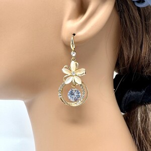 Opal flower earrings/ Floral earrings/ opal and cz earrings/ Party wear earrings