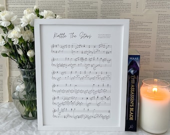 Throne of Glass Inspired Rattle The Stars Music Print - 8.5x11