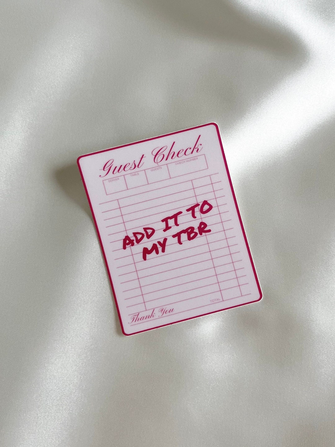 TBR Guest Check Sticker - Etsy