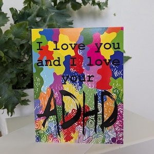 Scheda di diagnosi ADHD Affermazione quotidiana Positiva Migliore amica Neurodiversità Neurospicy Neurodivergenza Ti amo Arcobaleno Multicolore Compleanno