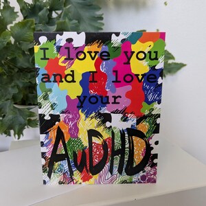 Scheda di diagnosi AuDHD Affermazione quotidiana Positiva Migliore amica Neurodiversità Neurospicy Neurodivergenza Ti amo Arcobaleno Multicolore Compleanno