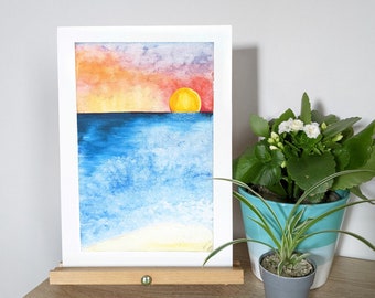 Sunset Sunrise Sea Ocean Sky Sand Art Wall Decor Interior Home Gift Sun Colours Nature Magical