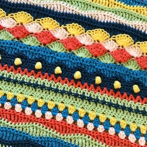 A Celebration of Color Sampler--Handmade crocheted lap blanket, throw