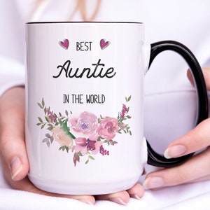 Personal Floral Auntie Gift Mug Auntie Gift Mother Day Gift Sister Present Best Sister Coffee Mug Color Flower Gift Mug Fun Flower Gift