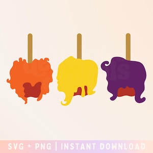 Halloween Candy Apples SVG PNG Bundle - Spooky Apples SVG - Retro Trendy svg - Commercial Use, Digital File