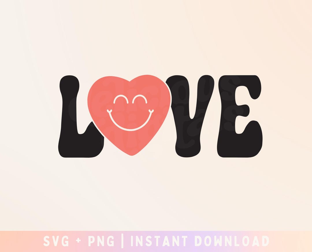 Groovy Retro Heart Love SVG PNG - Valentines Day Trendy Shirt SVG ...